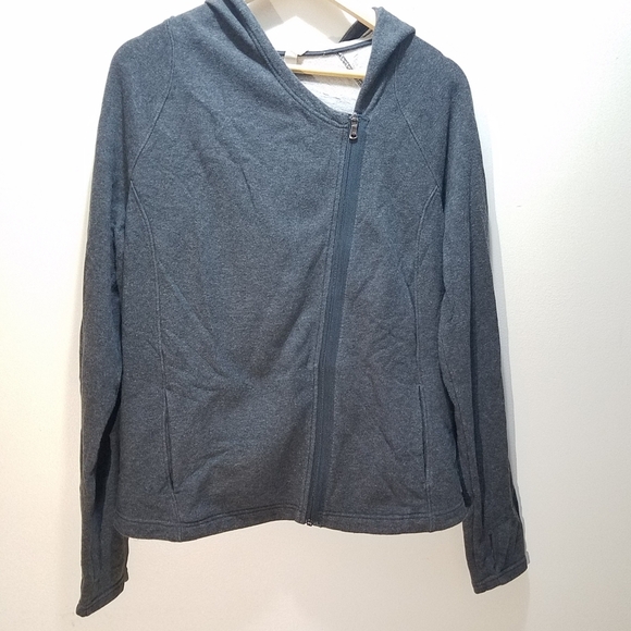Under Armour All Season Gear Gray Hoodie Women's XL Full Zip Fitted Angled - Picture 1 of 7